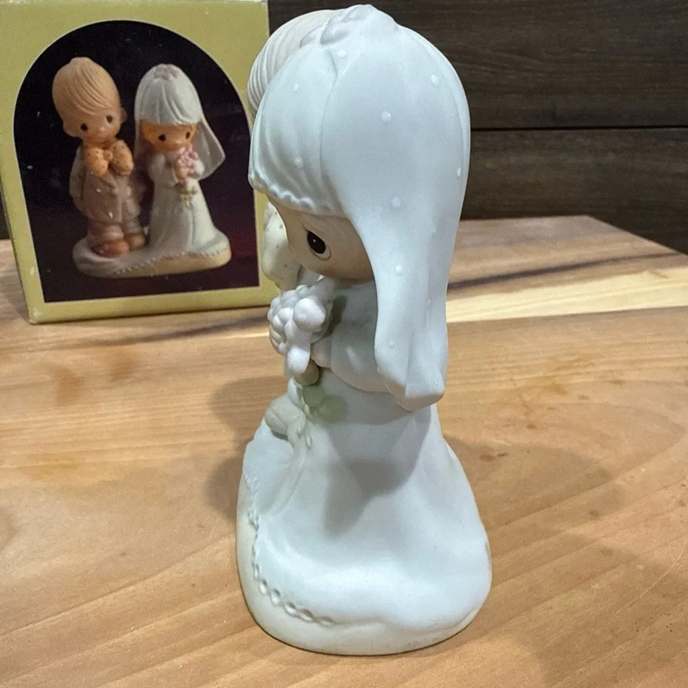 Precious Moments Cream Bride and Groom Wedding Figurine Cake Topper